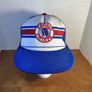 Vintage 80's Peoria Chiefs MILB Twins Enterprises Snapback Trucker Hat Cap